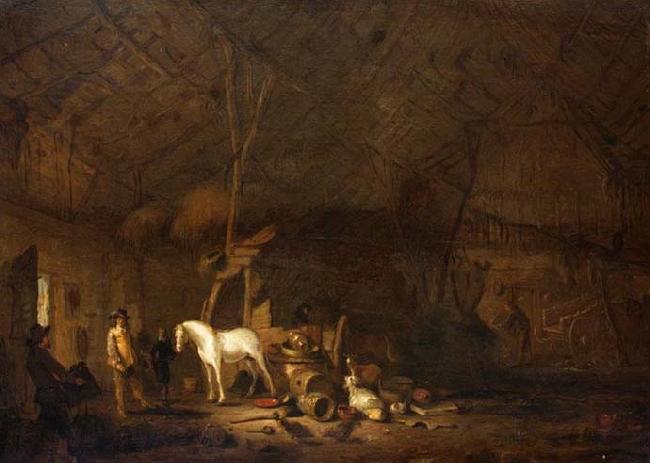 POEL, Egbert van der Barn Interior oil painting image